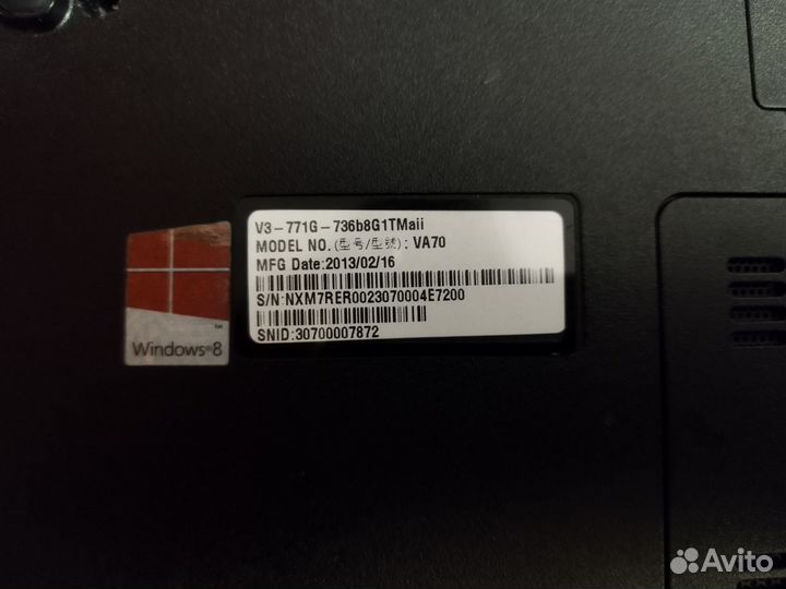 Ноутбук Acer V3-771g-736b8G1TMail VA70