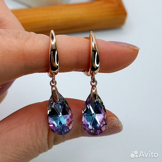 Серьги swarovski кристаллы