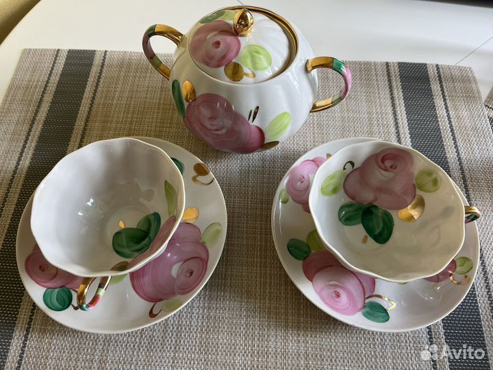 Сахарница, Чашки Блюдца, сервиз СССР дулево