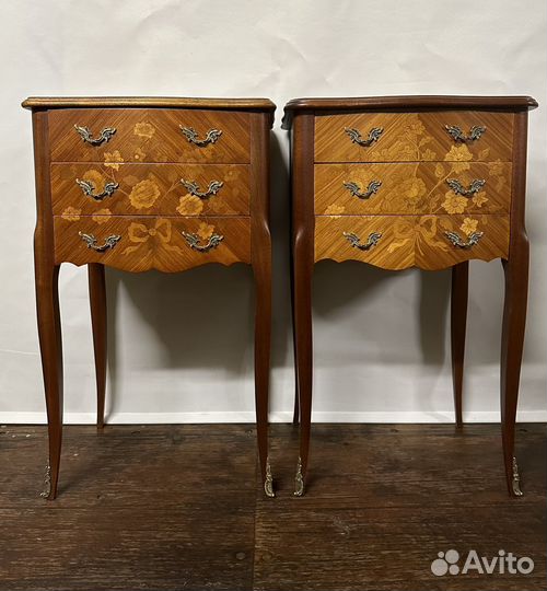 Тумбочки 2 шт, пара. Маркетри, Франция