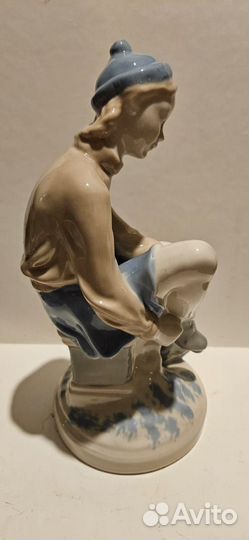 Редкая фигура Старая Гжель Фигуристка 60е