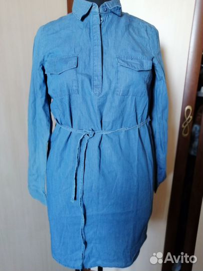 Платье рубашка или туника джинсовое 44р