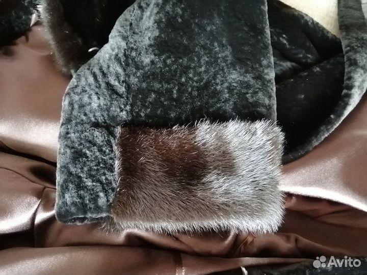 Шуба мутон с норкой