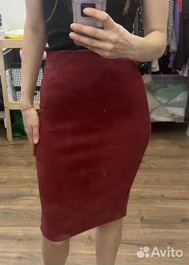 Юбка карандаш под замшу