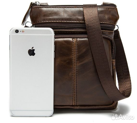 Мужская сумка на плечо из натуральной кожи новая