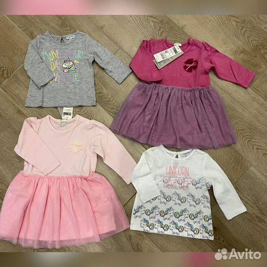 Новая одежда для девочки пакетом, 62-74. Италия