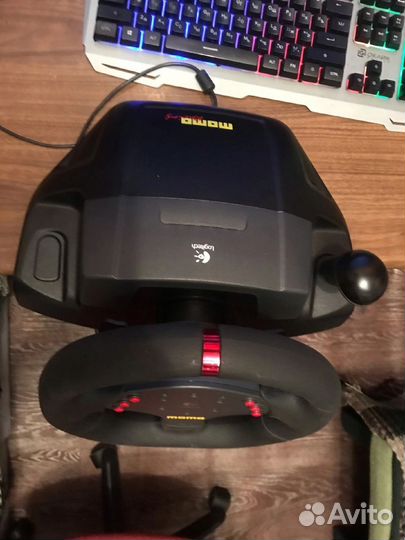 Игровой руль с педалями для пк