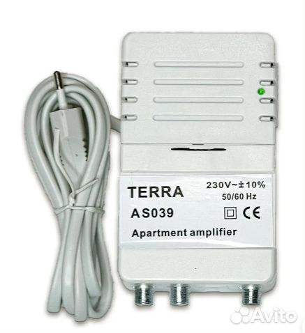 Усилитель Terra AS039 (SE) DVB-T2, 24Дб, 2 выхода