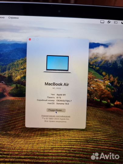 Apple MacBook Air 13 2020 M1 8gb на гарантии