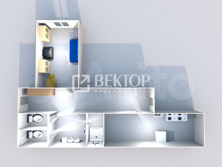 Комната 12 м² в 3-к., 3/9 эт.