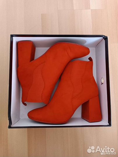 Ботильоны H&M 38 красные замша