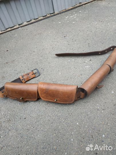 Патронташ 12 калибр 24 патрона, кожаный