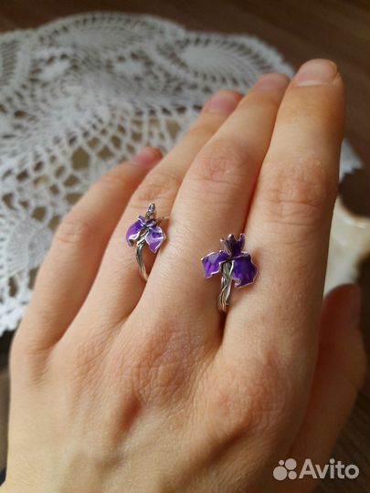 Серьги серебро с эмалью