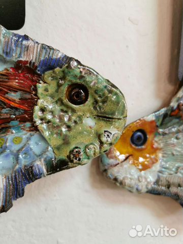 Настенное блюдо рыба керамика