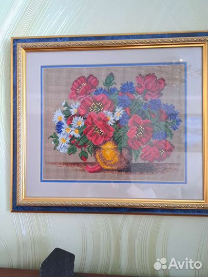 Картина вышитая крестом ручная работа