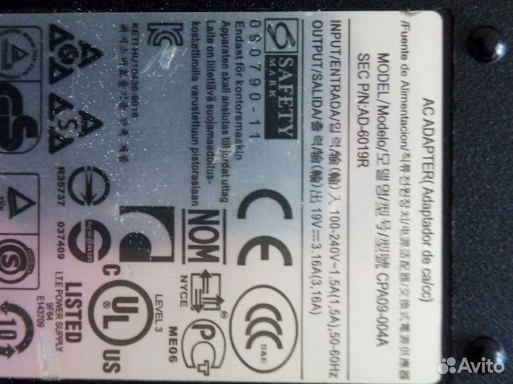 Блок питания для ноутбука samsung