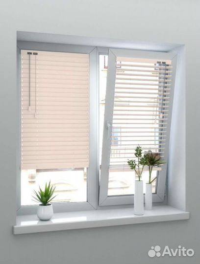 Горизонтальные бамбуковые жалюзи 50 мм отбеленный