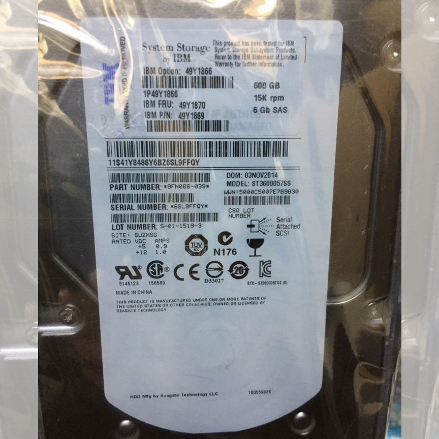 [49Y1870] Жесткий Диск Ibm 600gb 15k Sas 6gb 3.5 49y1870