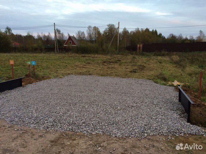 Заезд на участок парковка фундамент под ключ