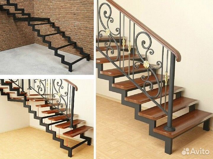 Лестница на металлическом каркасе