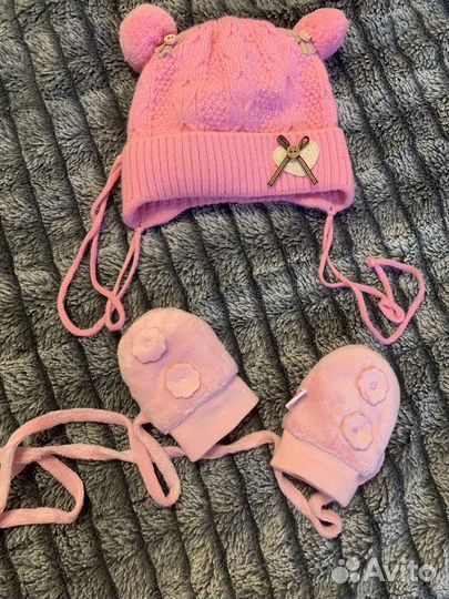 Комплект шапка, руковички