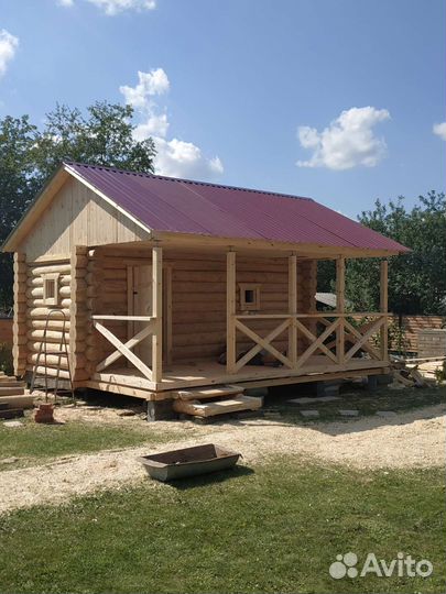 Баня 6 на 5 под крышу или под ключ. Бревенчатая