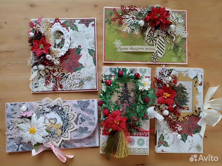 Открытки ручной работы к Новому году