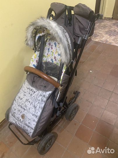 Санки коляска Galaxy City 2 с большими колесами