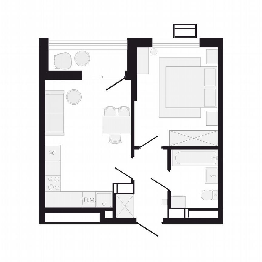 1-к. квартира, 38,2 м², 2/9 эт.