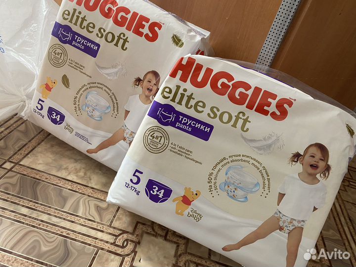 Подгузники-трусики Huggies elite soft
