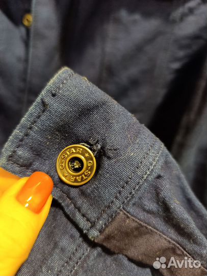 Джинсовая рубашка мужская G star RAW на молнии