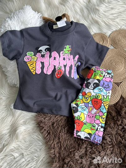Комплект zara для девочки Happy новый