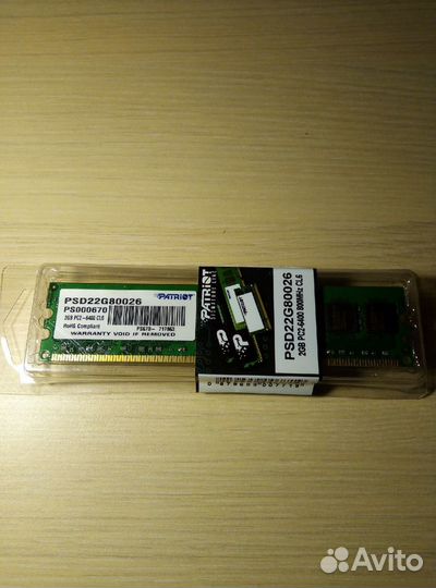 Новая оперативная память Patriot 2gb ddr2 800 MHz