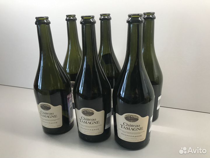 Бутылки из тёмного стекла красивой формы, 6 шт