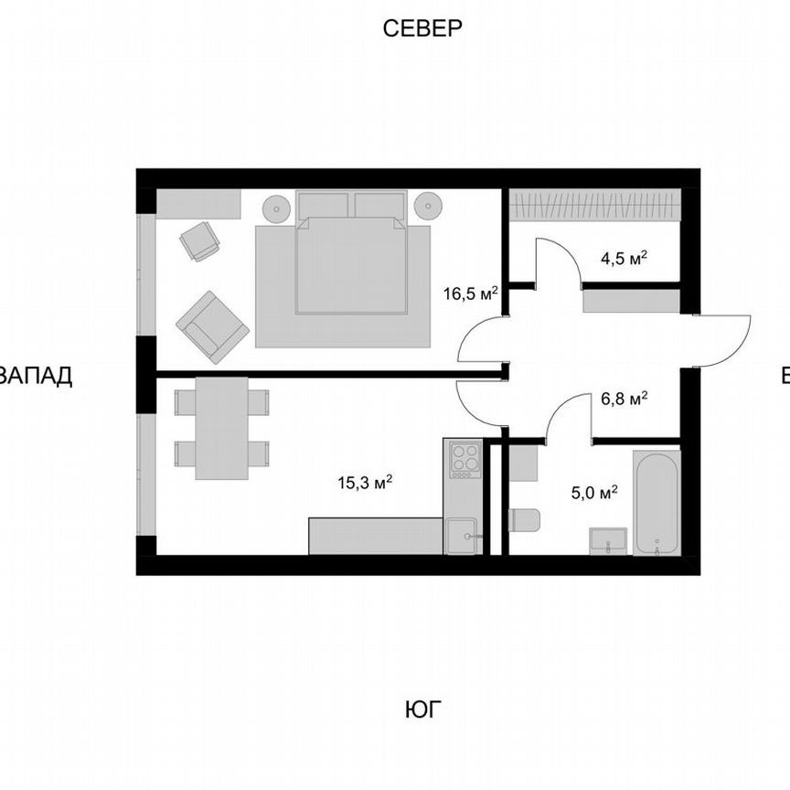 1-к. квартира, 48,1 м², 3/17 эт.