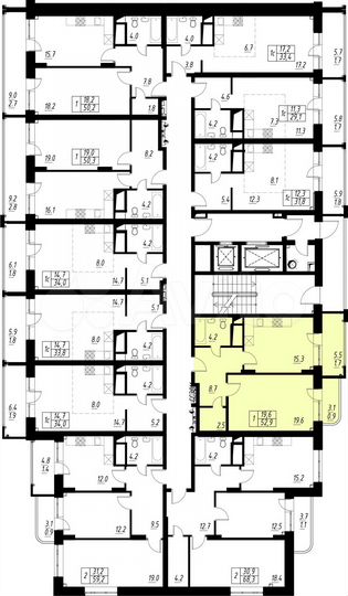 1-к. квартира, 50,2 м², 9/17 эт.