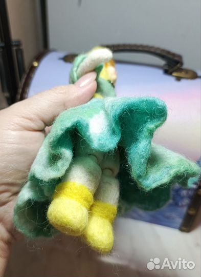 Шарнирная кукла из шерсти. Валяние