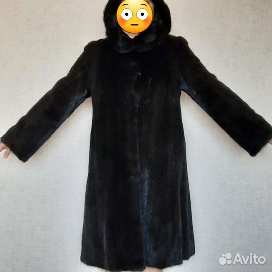 Шуба норковая с капюшоном