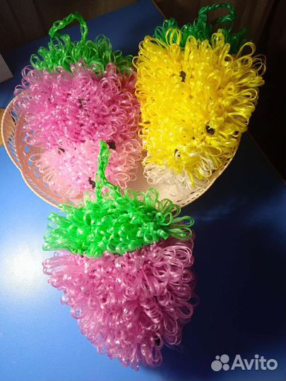 Мочалка-ягодка ручной работы