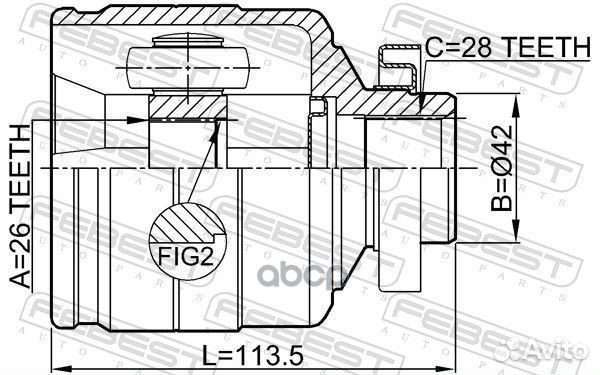 ШРУС внутренний правый 26X42X28 KIA sorento 13