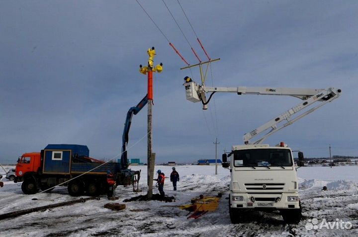 Установка столбов монтаж опор лэп от 10 штук