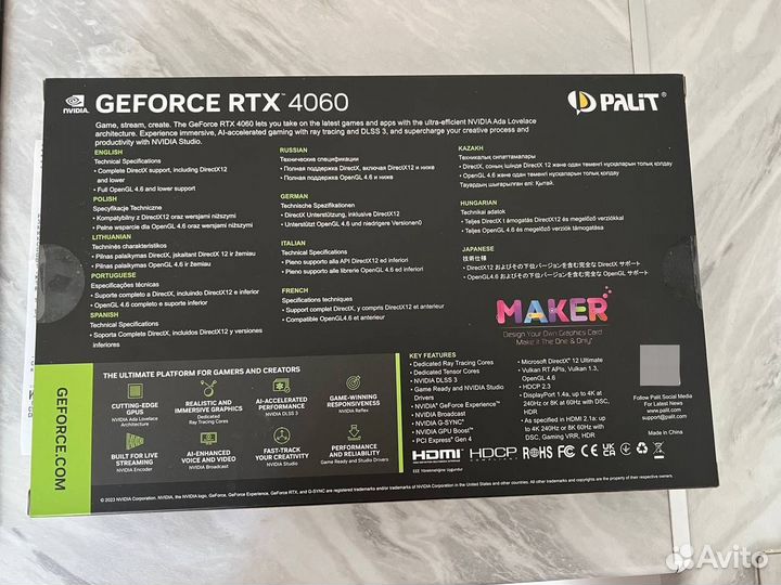 Видеокарта palit nvidia geforce rtx 4060 dual