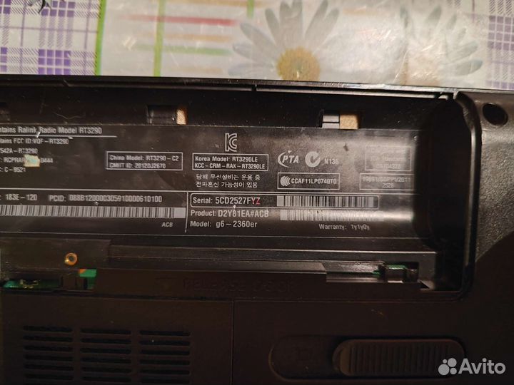 Hp pavillion g6-2360ur Разбор