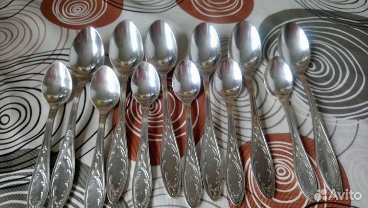 Набор ложек из мельхиора чайные и кофейные