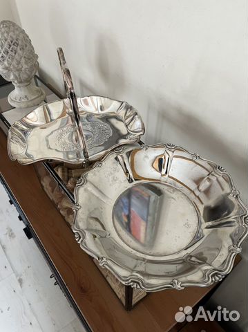 Антикварное блюдо фруктовница. Серебрение