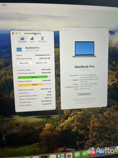 Apple MacBook Pro 15 2018 i7 16 GB 256 SSD