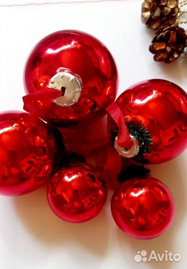 Набор стеклянных ёлочных игрушек Шары ГДР