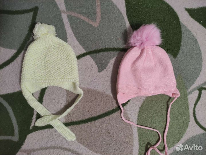 Шапки на девочку и на мальчика от 0 до года