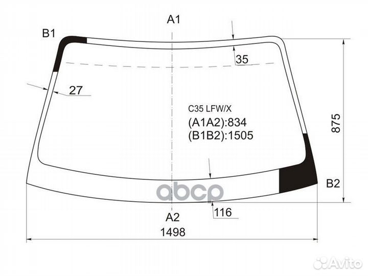 Стекло лобовое nissan laurel 97-02 C35 LFW/X XYG