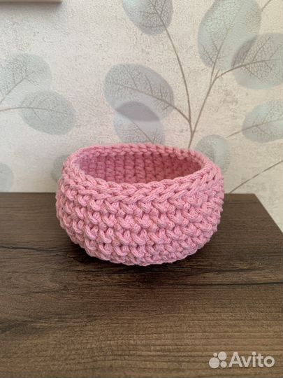 Вязаные хлопковые корзинки